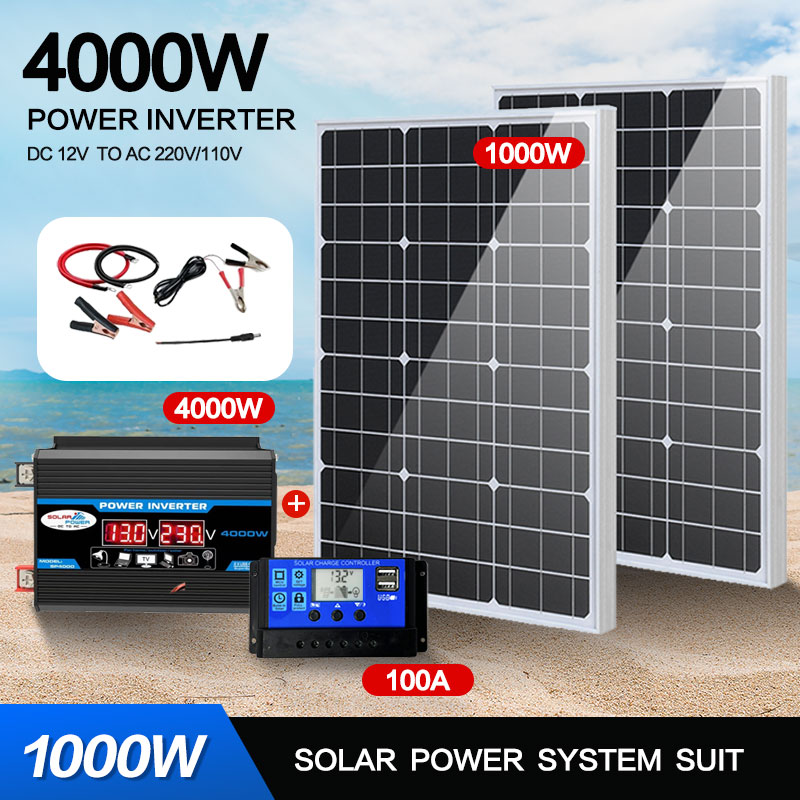 Solar Panel 200W - 110V/220 v100 0W System szklany Panel