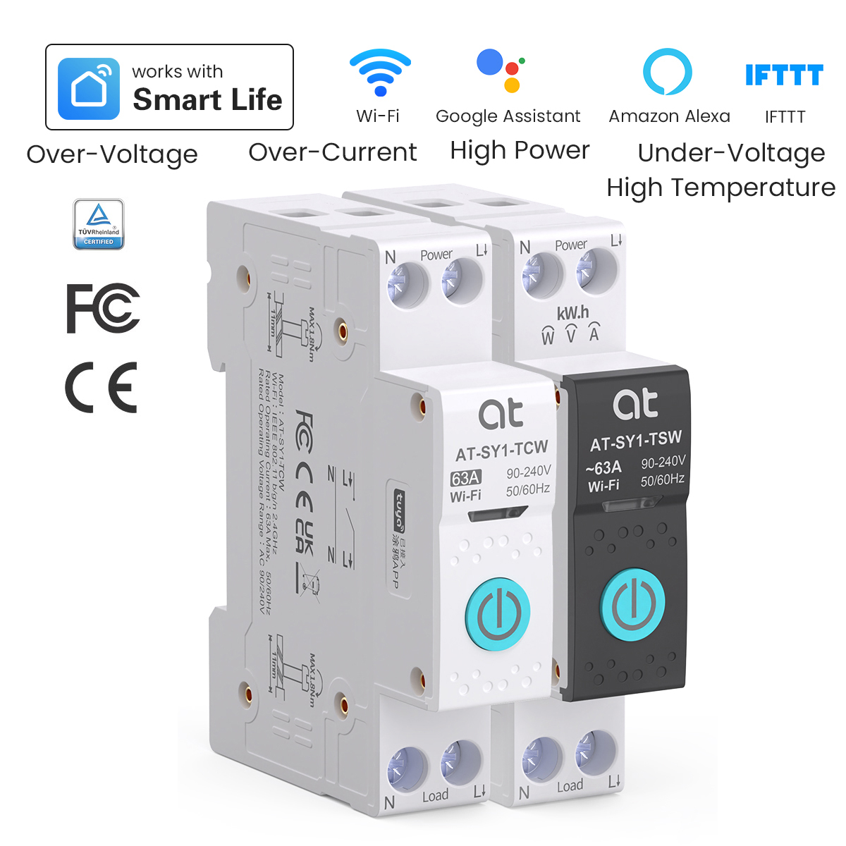Energy Monitor Meter - Wyłącznik automatyczny Tuya WiFi Smart 1P+N