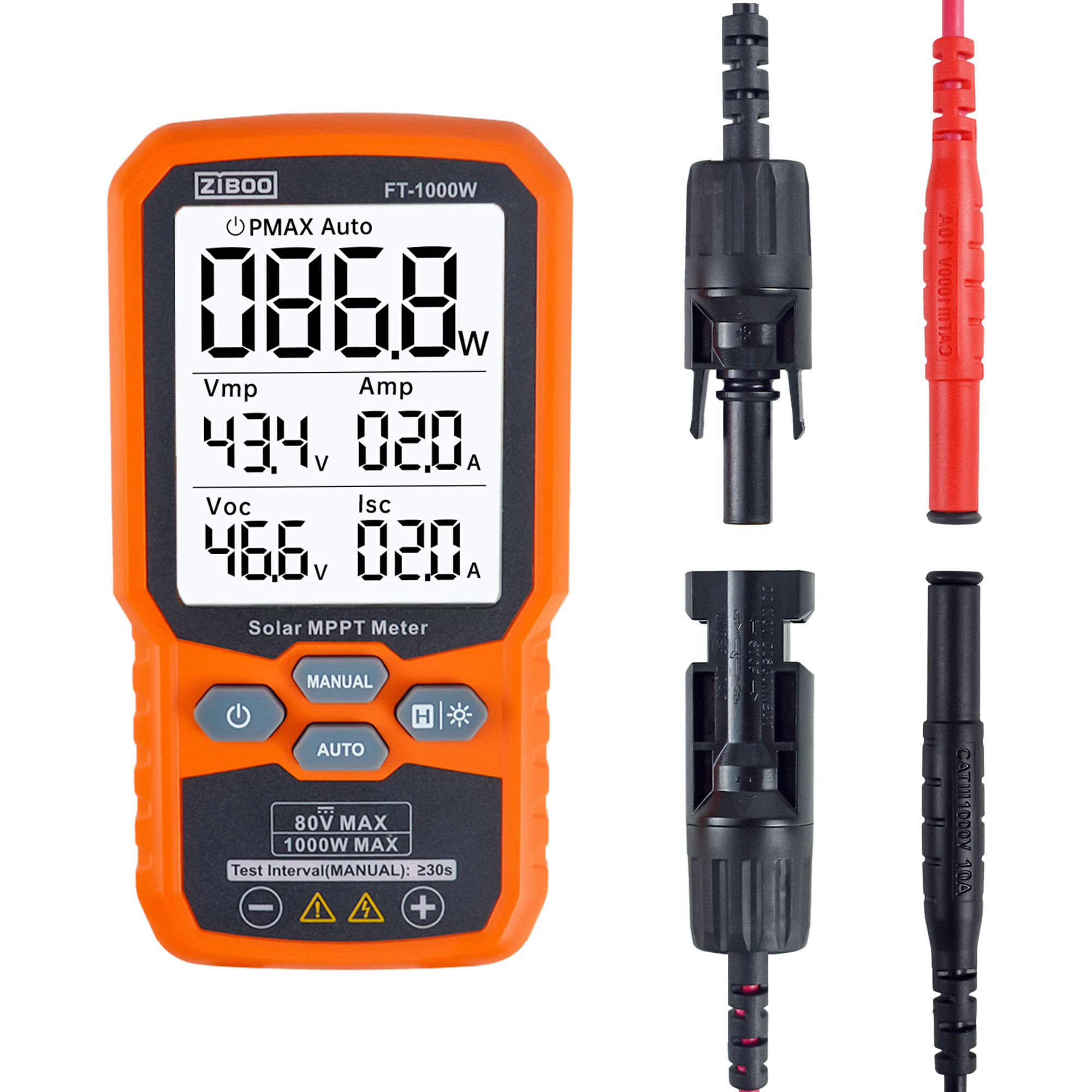 Energy Monitor Meter - Miernik solarny MPPT ZIBOO FT-1000W, Multimetr