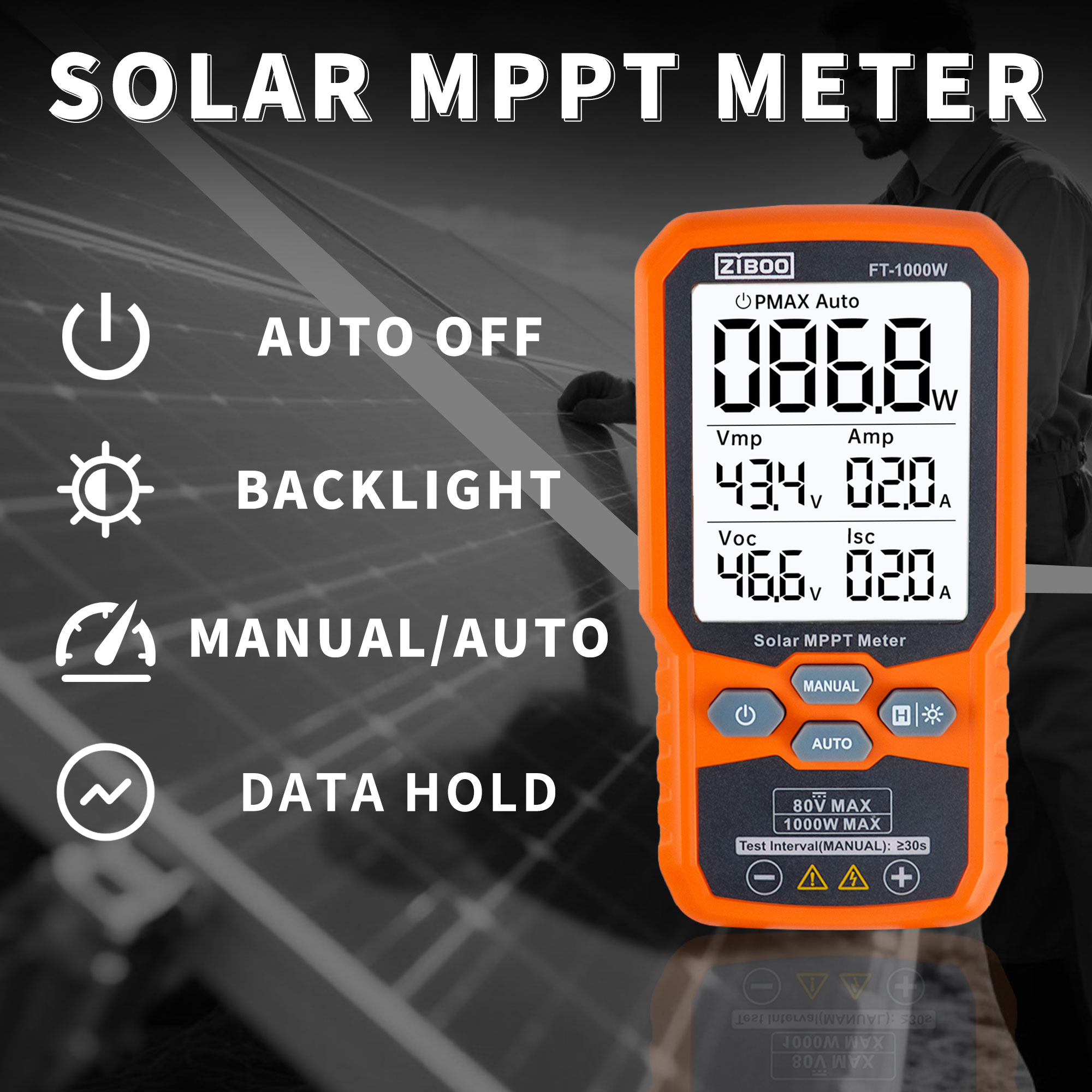 Miernik solarny MPPT ZIBOO FT- – Energy Monitor Meter recenzja i cena